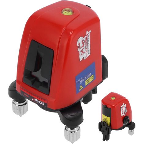 Niveau à lumière rouge portable à 360 degrés, laser 2 lignes haute précision, instrument de nivellement infrarouge automatique à ligne fine et puissante AK435 (1/5)