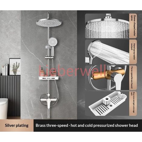 Système de douche intelligent pour salle de bain, ensemble de piano, colonne de douche haute pression sans mélangeur, Thermostat Ado, pomme de douche, robinet d'interrenovation (1/5)