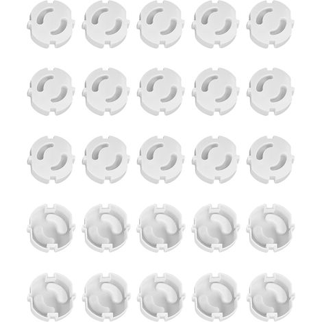 25 prises (Blanc)Cache Prise Bébé Electrique,prises de sécurité enfant en Plastique Blanc Cache Prise Bébé Cache Prise Bébé Sans Adhésif Protection pour Prise de Courant avec Mécanisme Rotatif (1/5)