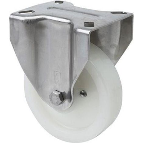 rueda fija  inox.17zvi100-ft nylon blanco extrafuerte eje liso (1/2)