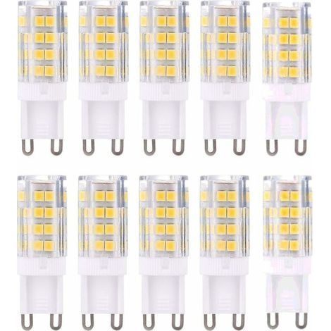 G9 LED Lampe Ampoules, Blanc Chaud 3000K 5W G9 LED Ampoule Lumiere équivalent aux ampoules halogènes de 40 W 420 lumens not dimmable, lot de 10 [Classe énergétique A+] (1/4)