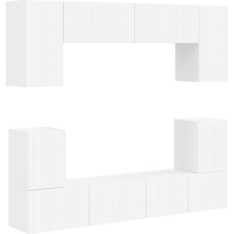 TV-Schrankset Wandmontiert 5 pcs Weiß Holzwerkstoff vidaXL