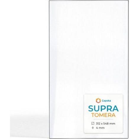 Vitre Supra TOMERA - Verre Rectangle pour poêle à bois - 312 x 548 mm (L1 x H1) - 4 mm (1/5)