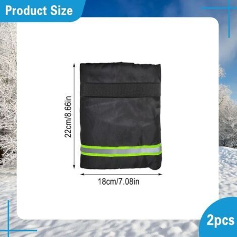 Housse de Robinet, 2 Pièces Couvercle Robinet, Protège Robinet pour l Hiver, Protection Robinet Exterieur Gel Noir, avec Bandes Réfléchissantes(22 18 5cm) (1/3)