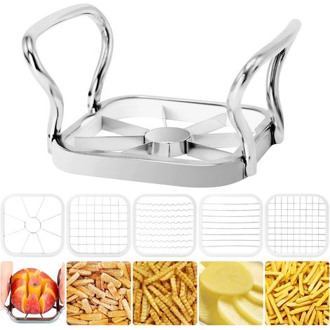 Lames de rechange pour coupe-frites ondulés 5 en 1 en acier (5 pièces), fruits, légumes et pommes de terre. (1/5)