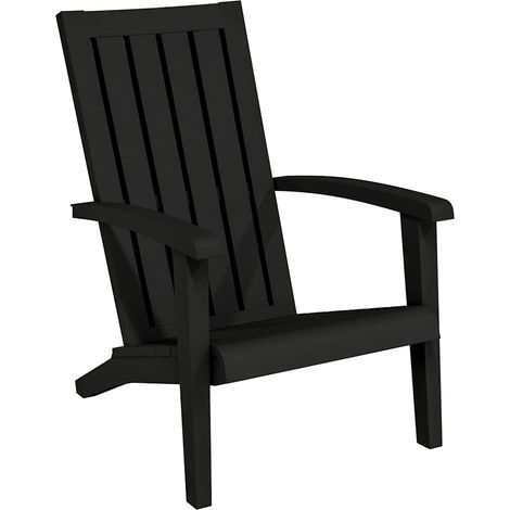 vidaXL Silla de jardín Adirondack polipropileno negro (1/2)