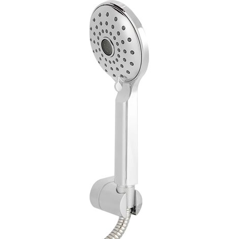 Ensemble de douche à main chromée G1/2 pouce, comprenant pommeau de douche, flexible et support, accessoires de salle de bain, installation facile, finition chromée. (1/5)