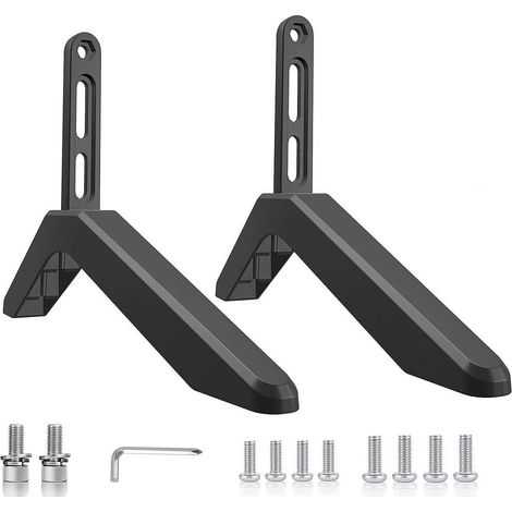 Pied universel pour table TV avec vis, pieds de support TV - Support de support pour TV - Accessoires TV - Pieds de montage pour télévision