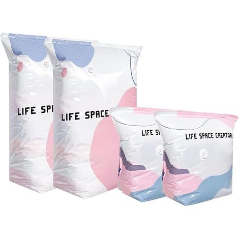 Set of 4 Vacuum Bags without Pump Manual Compression Clothing & Duvet (1/5)