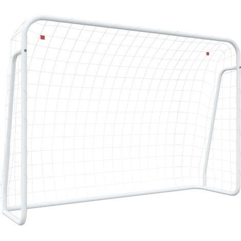 Maison Exclusive - Fußballtor mit Netz Weiß 214x75x152 cm Stahl &