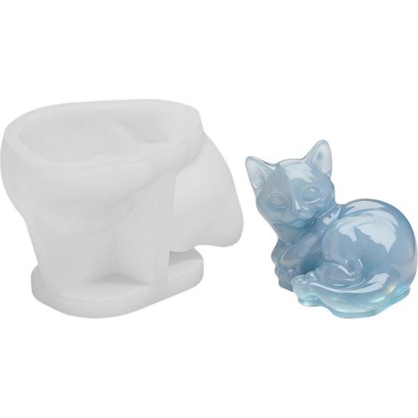 3D Katze Silikonform für Kerzen, Seife, Harz, Gips, Beton, Wachs