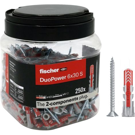 Tassello Nylon Duopower 6 S Propack Fischer 250 Pezzi (1/5)