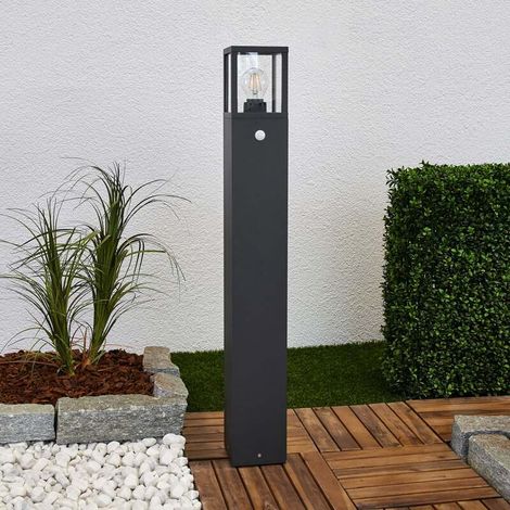 [NEUWERTIG] B-Ware Lucande Wegeleuchte Klemens LED Gartenleuchte anthrazit 90cm mit Bewegungsmelder