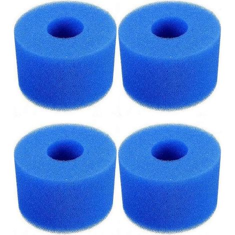 Juego de 4 esponjas filtrantes reutilizables y lavables para filtros de espuma Intex S1, aptas para spas y piscinas. (1/4)