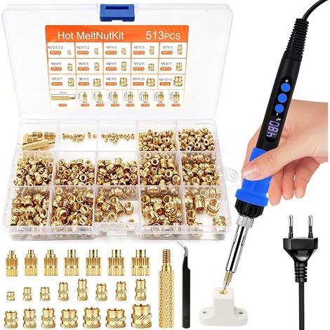 Lot de embouts filetés - Fer à souder W avec inserts filetés M2/M3/M4/M5/M6/M (1/5)