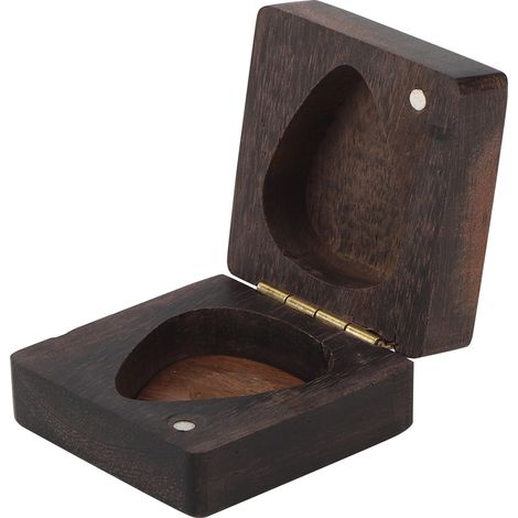 Boîte de rangement magnétique pour médiators en palissandre avec accessoire inclus - Étui pour guitare (1/5)