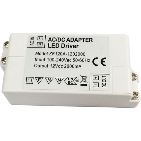 MINKUROW Alimentatore Led 12v, Trasformatore Led 24w Ac 220v A 12v Dc 2.0a Trasformatore Led, Adattatore Convertitore Driver Led Tensione Costante, Per Strisce Led E Lampadina Led Mr16 G4 Mr11 (Confez (1/3)