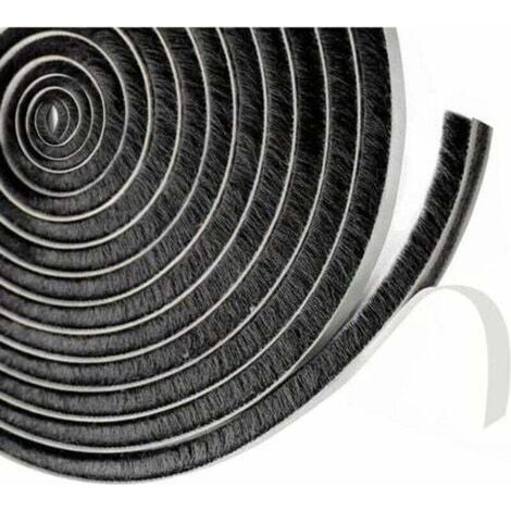Sliding door brush seal, 9 mm (B) x 23 mm (D) x 6 M (L) Window seal for soundproofing door, insulating shutter (Grey)