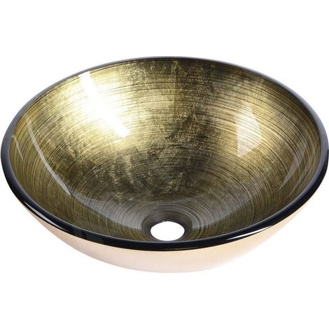 Vasque à poser en verre FIANNA dia. 42 cm, bronze (1/5)