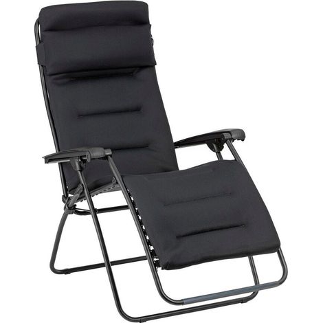 Gepolsterte Zero-Gravity-Relaxliege-Garten - Rsx Clip - AirComfort® - Schwarz Acier - Lafuma Mobilier (1/5)