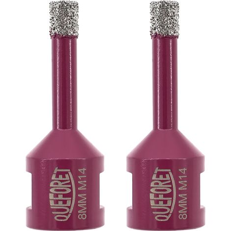 Forets Diamant pour Carrelage 8mm x M14-2 Pièces Trépan de Forage pour Céramique Porcelaine Marbre Granit pour Meuleuse d'Angle (1/5)