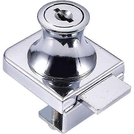 Glass door lock, chrome steel lock, glass screen lock, glass door lock, cabinet lock, no-drill glass door lock with 2 keys - AquaForge (1/3)