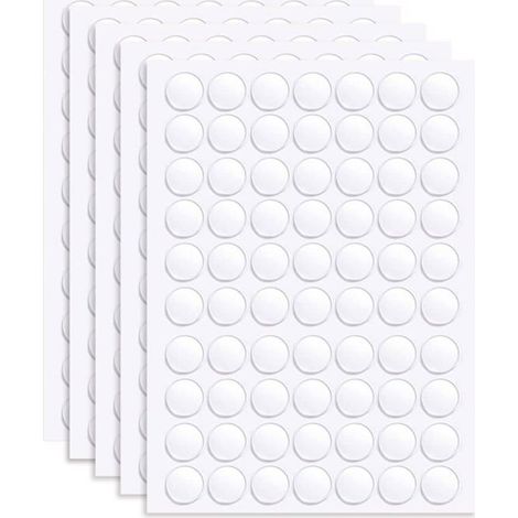 Lot de 350 pastilles adhésives rondes, transparentes, double face, amovibles, sans résidus et multi-usages (10 mm) (1/4)