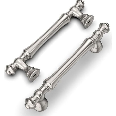6 Pièces Poignee de Meuble Cuisine Acier Brossé 96mm Alliage de zinc Argent Poignées Meubles avec Vis, pour Bureaux, Tiroirs, Armoires, Placard (1/3)