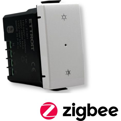 ETTROIT EVZB1301 – Interruttore Dimmer Smart ZigBee Tuya compatibile con supporti originali Vimar Plana