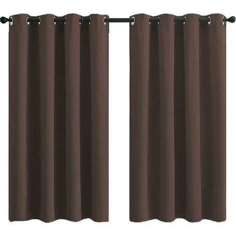 Rideaux occultants pour chambre à coucher, en microfibre isolante, à œillets, 2 pièces, 107 x 213 cm