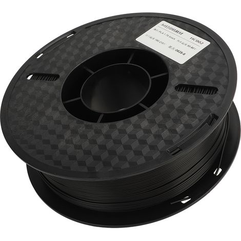 Filament PLA 3D 1,75mm 340m, adhérence forte, finition soyeuse, consommable d'impression pour imprimante FDM, noir, qualité supérieure (1/5)