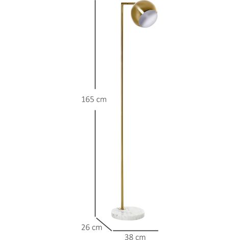 Lampadaire moderne avec abat-jour réglable style vintage (compatible E27 40W) - Or (1/5)