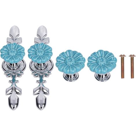 poignée-Pointe de tiroir en alliage de zinc 1088D Chrysanthème sauvage - 2 pièces pour armoire et commode (1/4)