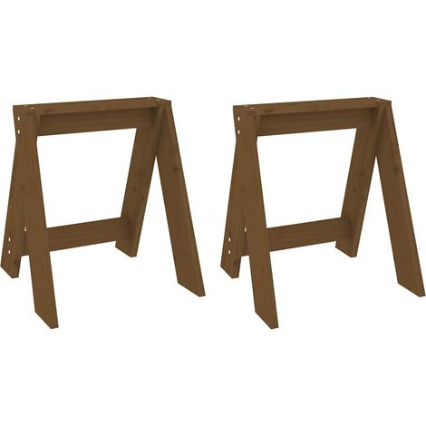 Maison Exclusive - Taburetes 2 uds madera maciza de pino marrón m (1/5)