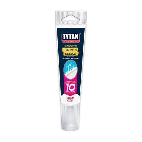 SILICONE ACETICO BAGNI E CUCINE IN TUBETTO TYTAN - TRASPARENTE RAPIDO ML  60- 6 pezzi