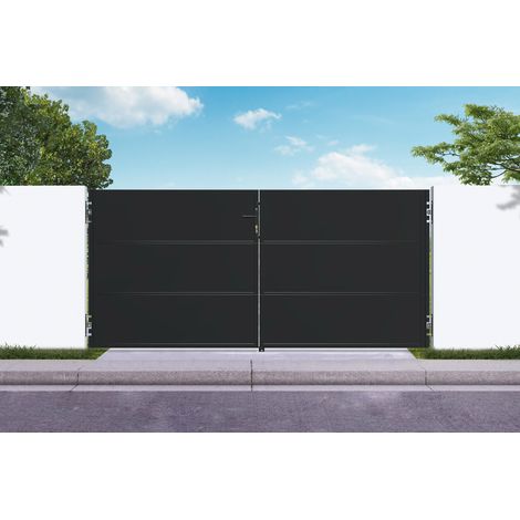 Portail acier noir mat 3m NALI H.140cm