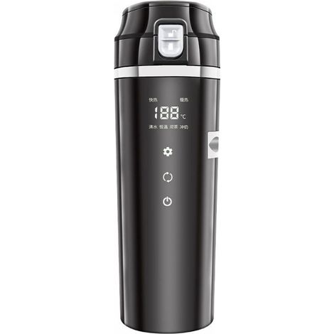 Bouteille Chauffante Pour Voiture - 500 ml - Acier Inoxydable 304 - Affichage Numérique de Température - Alimentation 12 V (1/5)