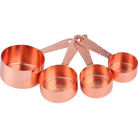 4-teiliges Messlöffel-Set aus Edelstahl, rosa, Teelöffel mit Graduierung zum Backen und Kochen (1/5)