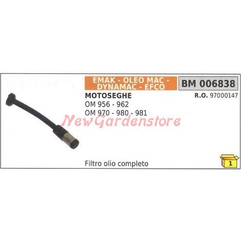 Tubetto olio con filtro aspirazione EMAK per motosega OM 956 962 970 980 006838