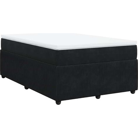 Maison Exclusive - Giroletto a Molle con Materasso Nero 120x190 cm in Velluto