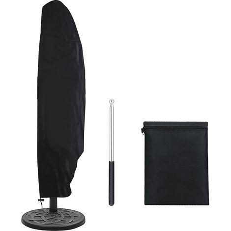 Copertura per ombrellone 280 x 81/30/45 cm Nero Copertura per ombrellone 4x3m Impermeabile Antivento Resistente ai raggi UV Antistrappo Extra Large con palo telescopico (1/5)