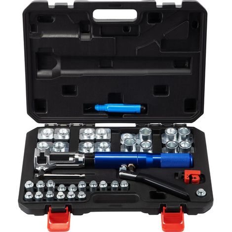 Kit d'Évasement Hydraulique Manuel pour Conduites de Frein Double Évasement 45° Tubes 4,75-12,7 mm Acier 40 CR avec Mallette (1/5)
