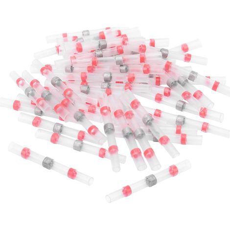50 pièces connecteurs de fil de soudure, connecteurs bout à bout thermorétractables rose pour moto, automobile, marine (1/5)