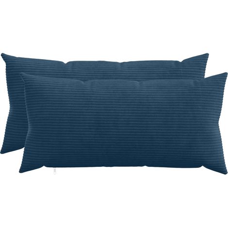 vidaXL Housse de coussin 2 pcs HEERLEN Bleu marine 40 x 70 cm (1/5)