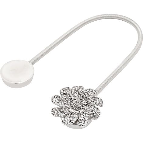Pinces à rideaux magnétiques simples, attaches à rideaux, boucles de rideaux en alliage de strass (1/4)