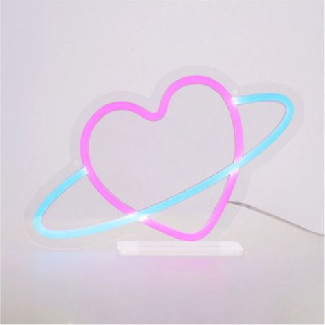 Legami It's a Sign Lampe à poser LED rose cœur 19x14.5 cm