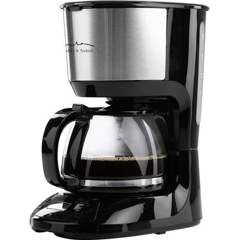 maxxmee Cafetera moderna negro y plata 1,25 L 10 tazas