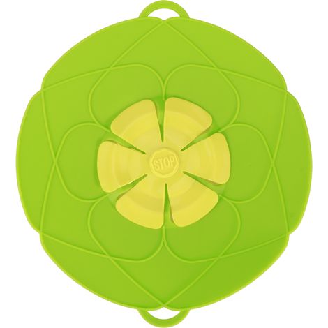 Couvercle en Silicone 28CM Anti-Débordement Étanche pour Casserole Outil de Cuisine Vert (1/5)