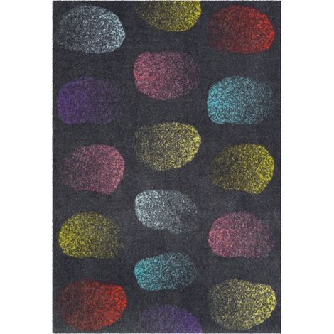 Tapis de propreté intérieur antidérapant multicolore - Gris anthracite à motifs multicolores (1/4)