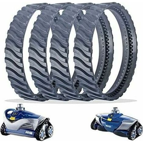 4 Chenilles de Remplacement Noir Nettoyeur Piscine Pneu Piste Roue R0526100 Compatible avec Zodiac Baracuda MX6/MX8 Nettoyage de Piscine Creusée (1/5)